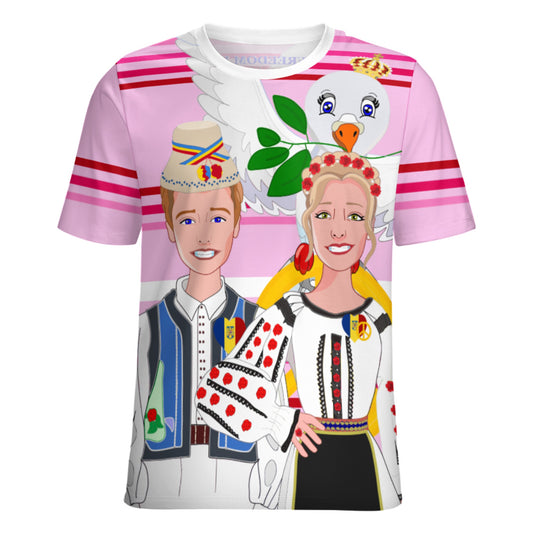 Women´s T-shirt GLOBAL FREEDOM UNITED© Couple Romania Pink1