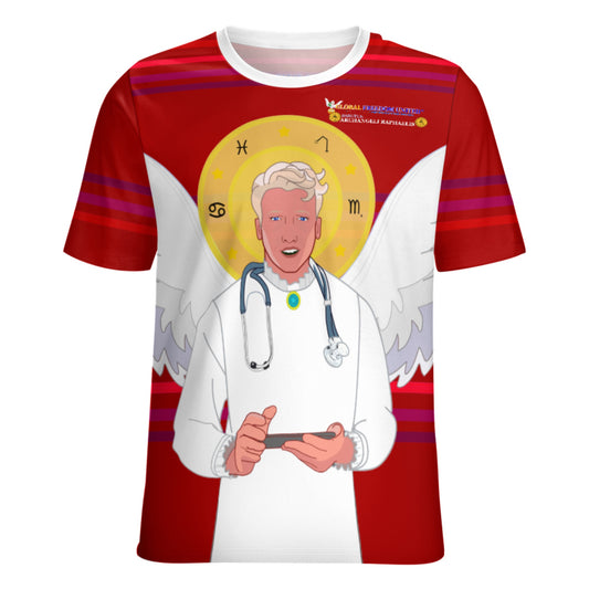 Women´s T-shirt GLOBAL FREEDOM UNITED© Archangel Rafael Old Latin Red