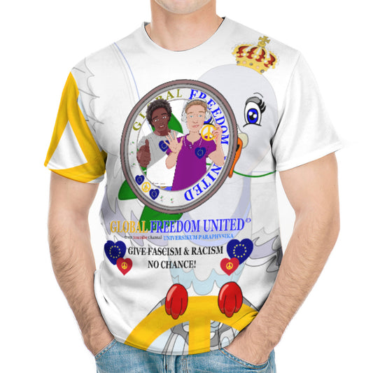 Men´s T-shirt GLOBAL FREEDOM UNITED© Men Anti Racism & Fascism Big 1
