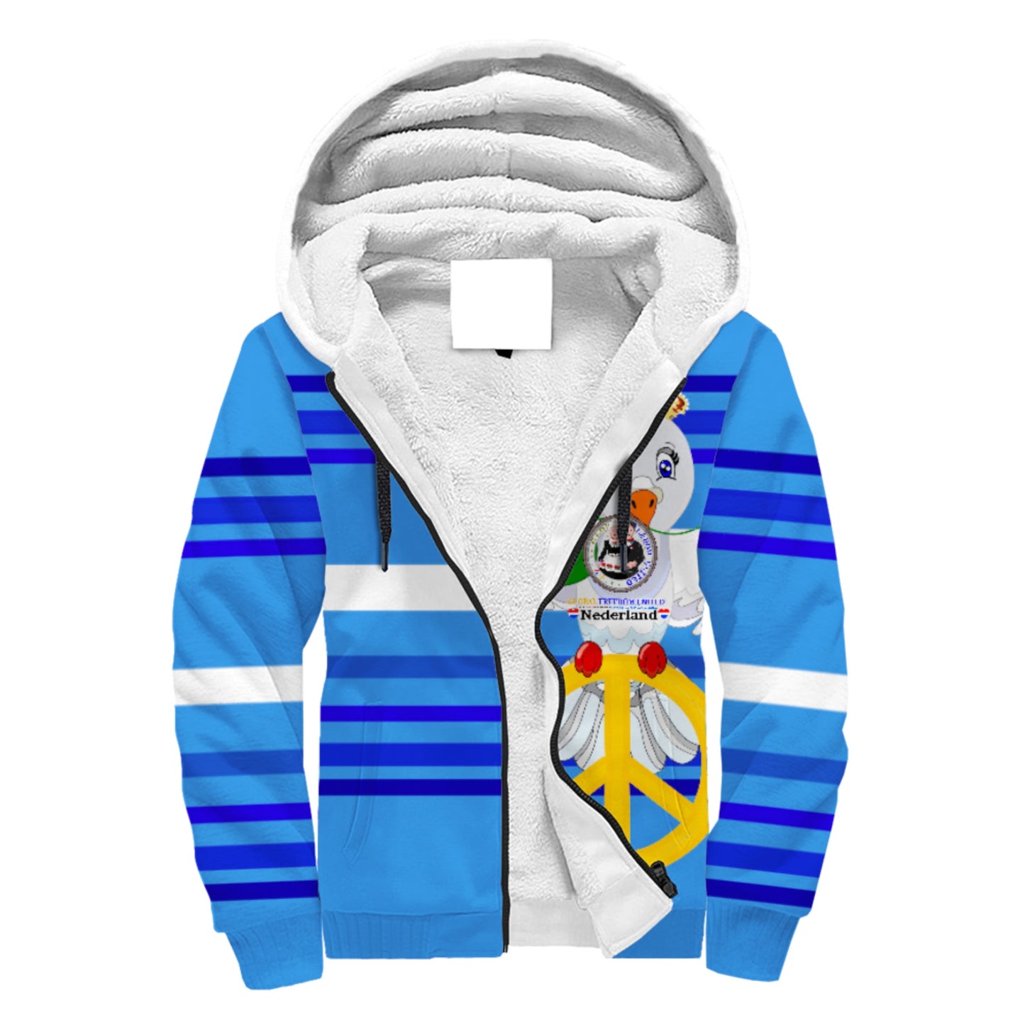 Plush Hoodie GLOBAL FREEDOM UNITED© Couple Nederland Deep Blue