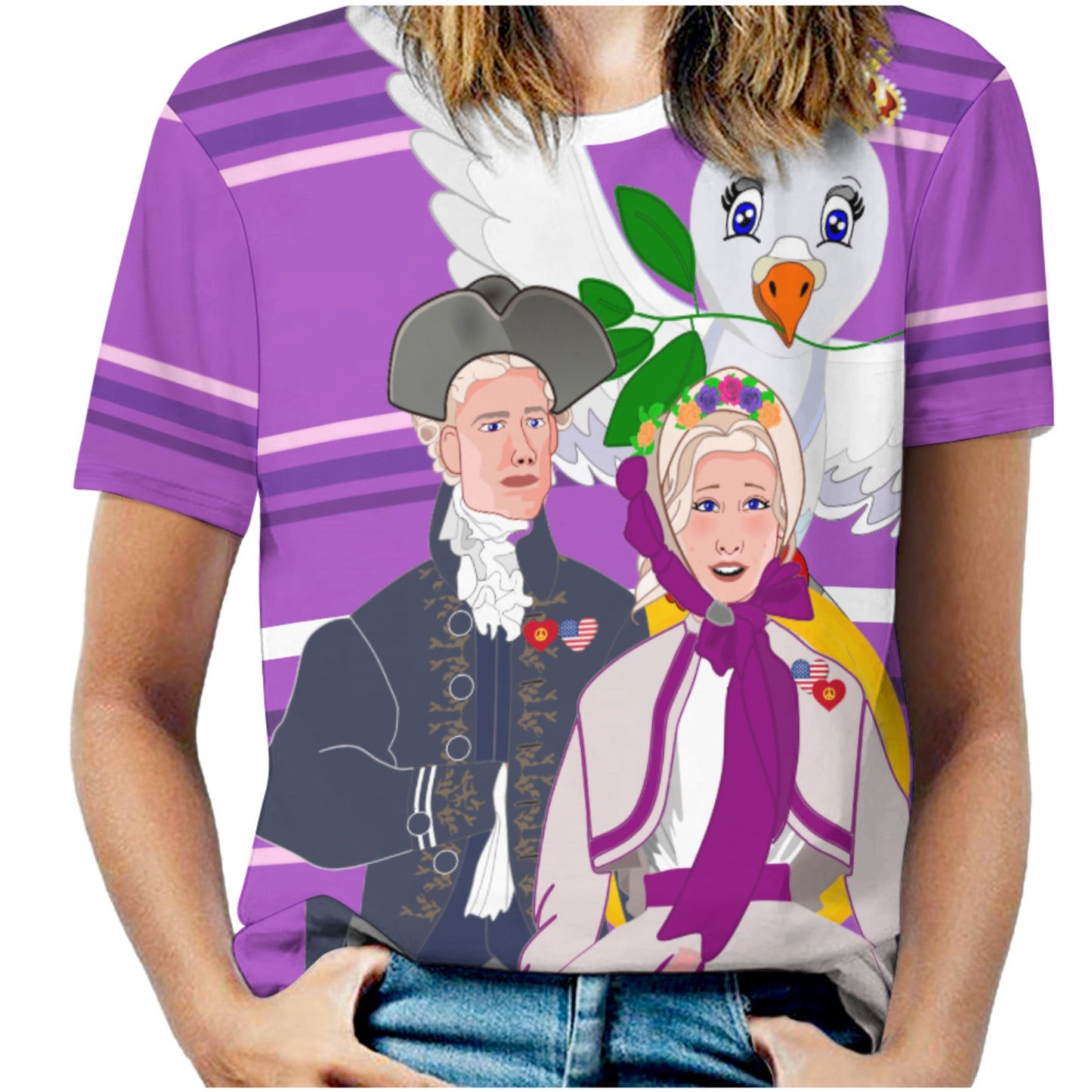 Women´s T-shirt GLOBAL FREEDOM UNITED© Couple USA V3 Lilac