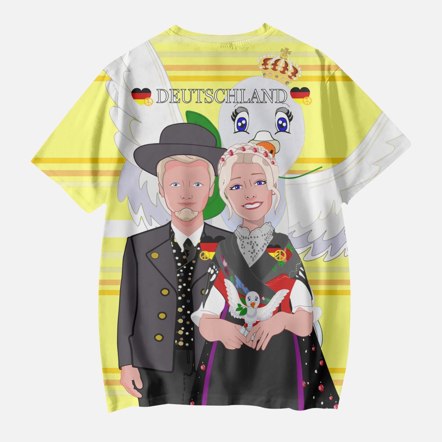AOP Kids' Short T-Shirts GLOBAL FREEDOM UNITED COUPLE EDITION GERMANY V1 YELLOW