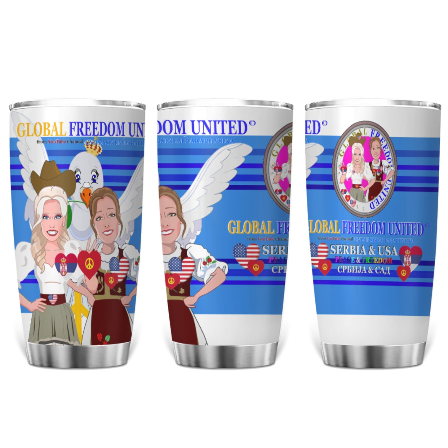 Tumbler Global Freedom United© Women Serbia & Usa  Deep Blue
