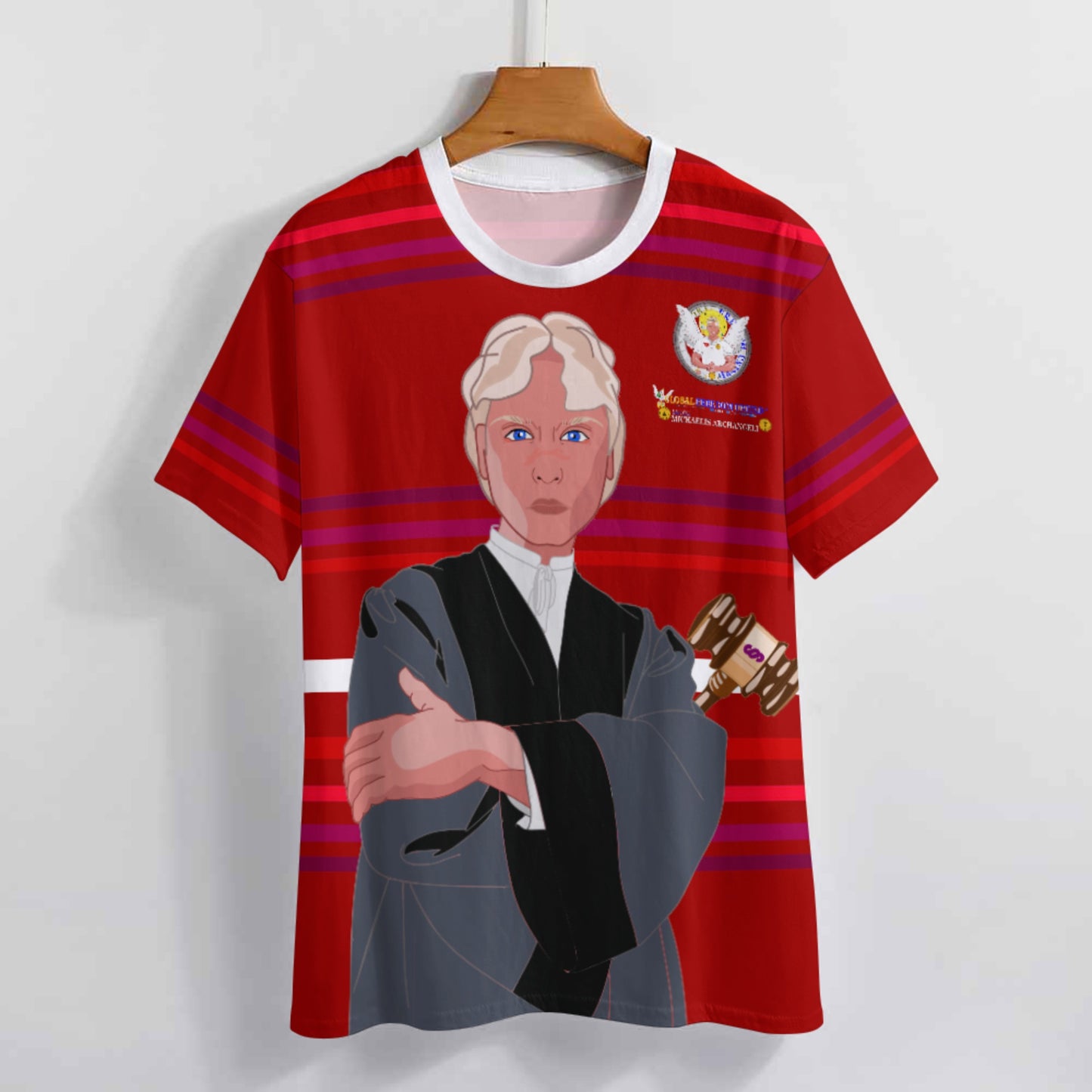 Women´s T-shirt  Global Freedom United© Archangel Michael In Latin V5 Red