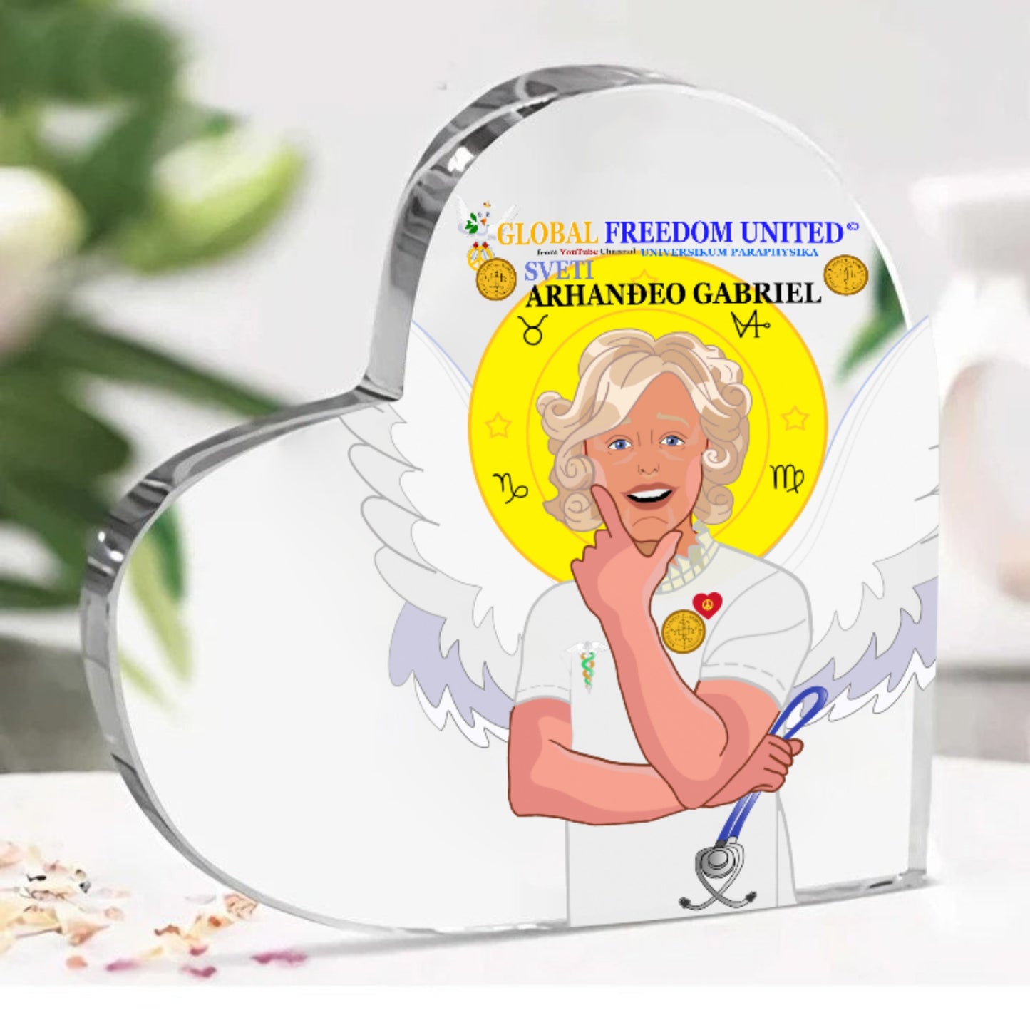 Acryl Heart GLOBAL FREEDOM UNITED© Archangel Gabriel Croatia