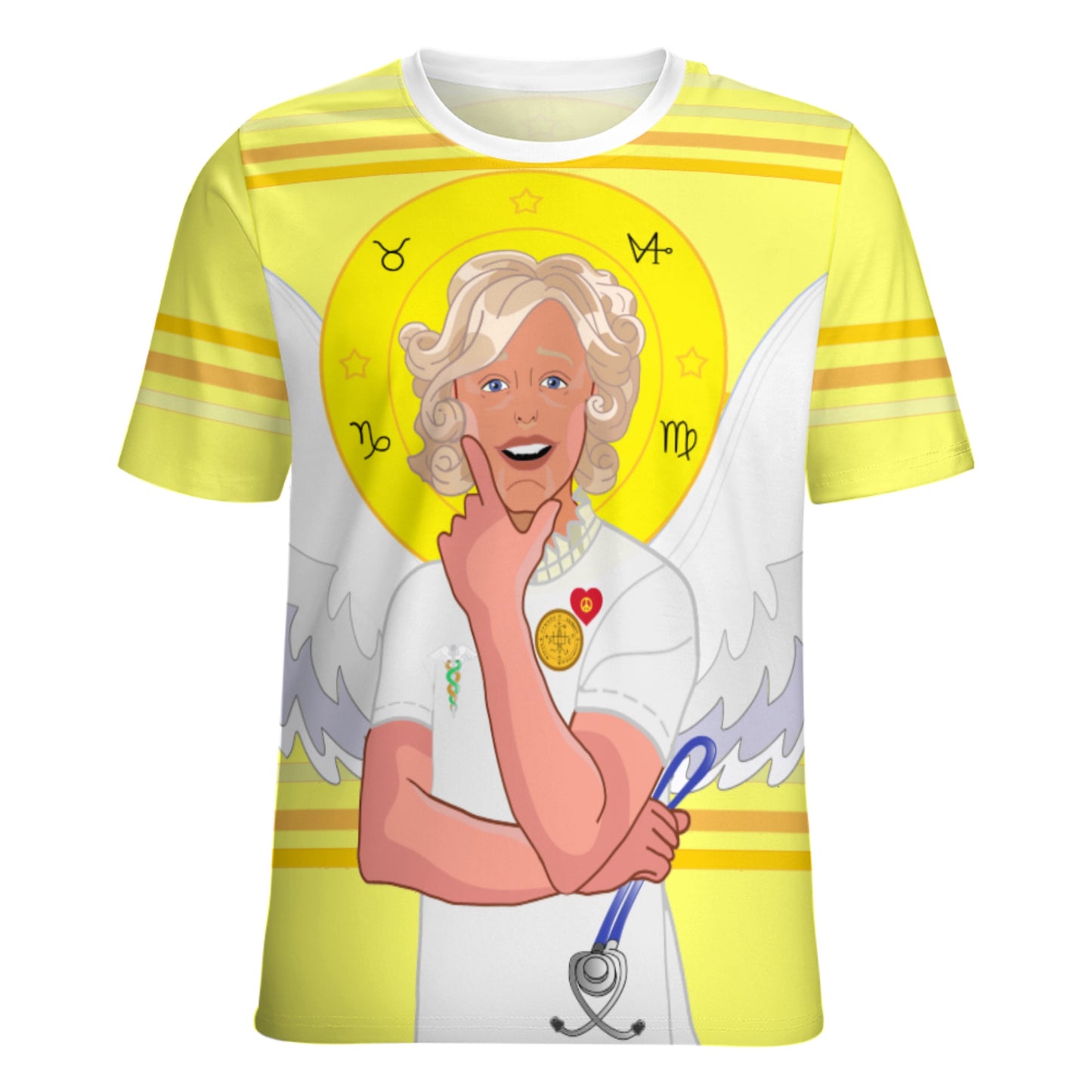 Women´s T-shirt 2 GLOBAL FREEDOM UNITED© Archangel Gabriel Arabic Yellow