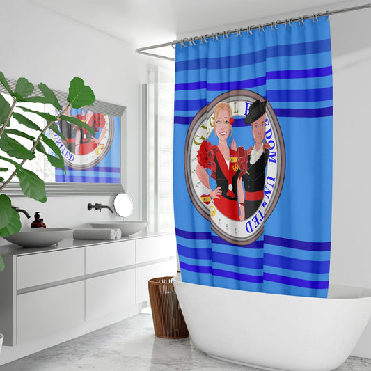 GLOBAL FREEDOM UNITED© Couple Spain Deep Blue Quick-drying Shower Curtain