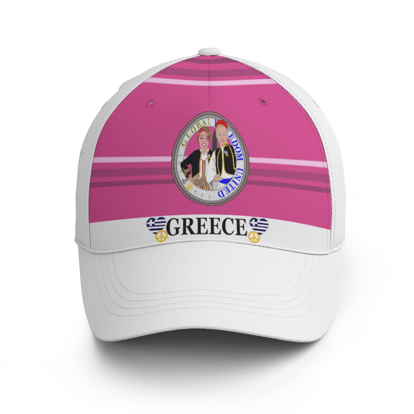 Basketball Cap GLOBAL FREEDOM UNITED© Couple Greece Pink2