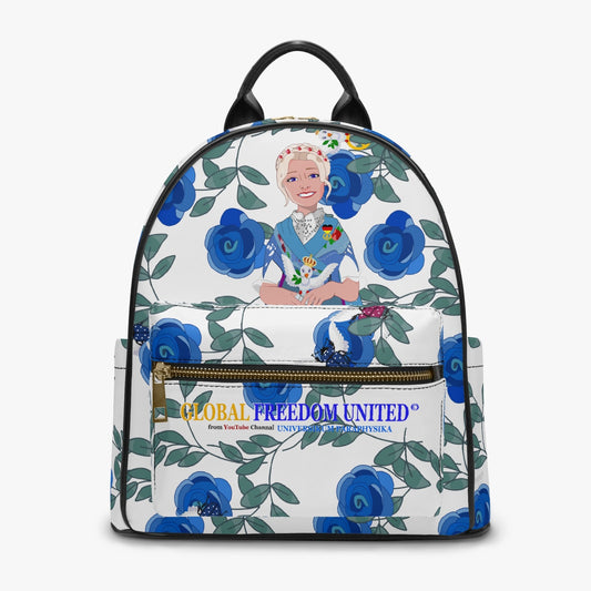 All Over Printed PU Backpack GLOBAL FREEDOM UNITED© Couple Germany Skarabeus Beetle Women  Blues