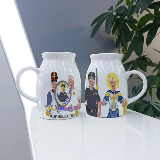 Milk Cup GLOBAL FREEDOM UNITED© Archangel Michael As Policemen