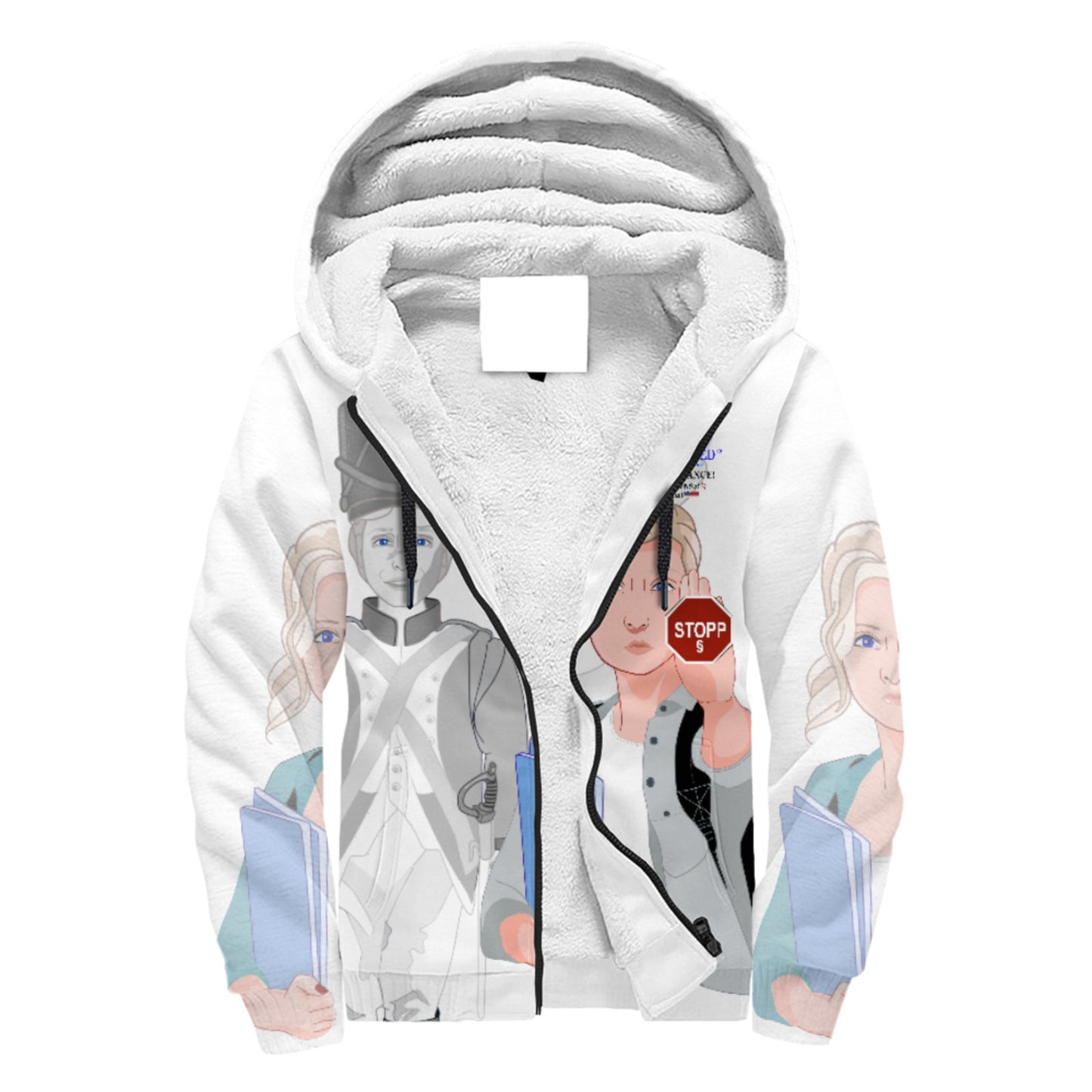 Plush Hoodie GLOBAL FREEDOM UNITED© Anti Bullying Men Blue USA