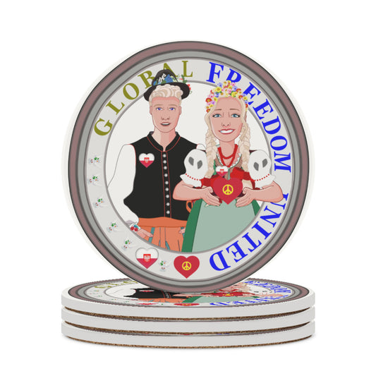Ceramic Coasters GLOBAL FREEDOM UNITED© Couple Poland