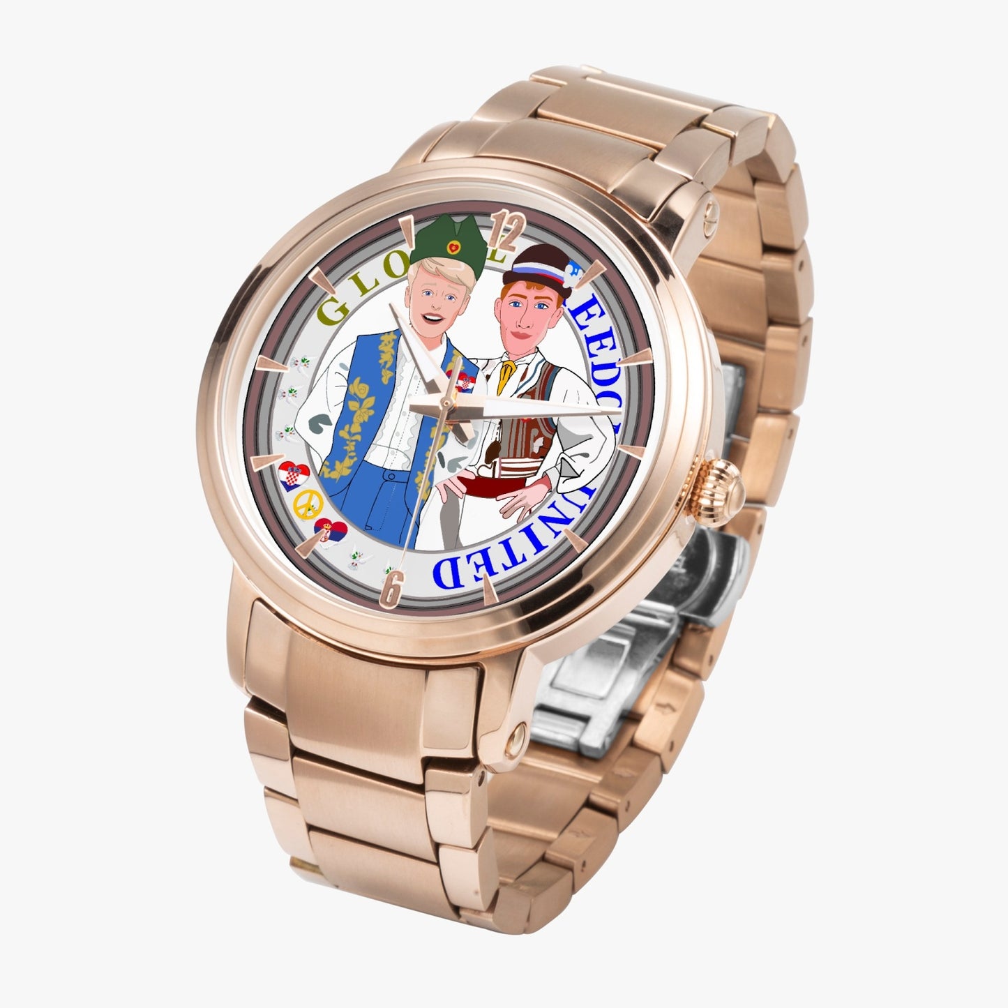 GLOBAL FREEDOM UNITED© New Steel Strap Automatic Watch (With Indicators) Men Croatia & Serbia