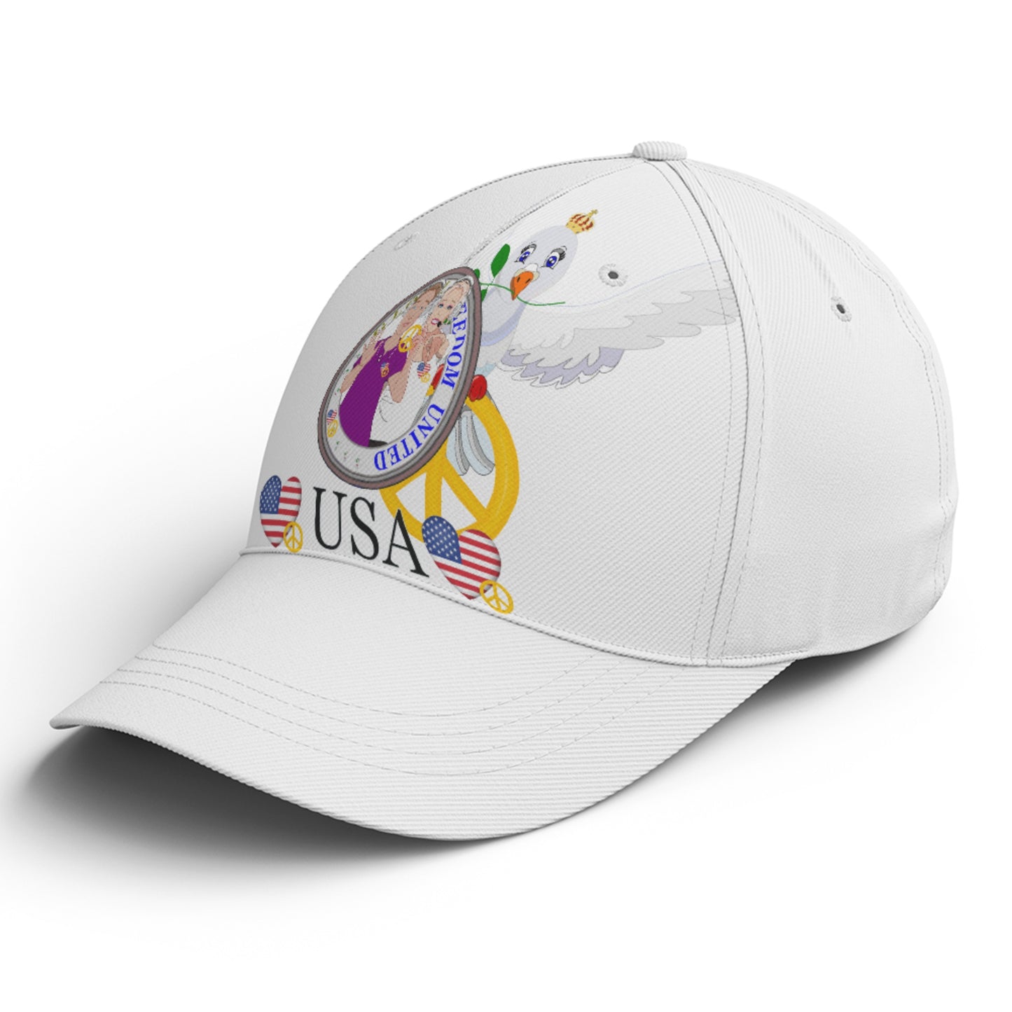 Baseball Cap GLOBAL FREEDOM UNITED© Couple USA Wight American