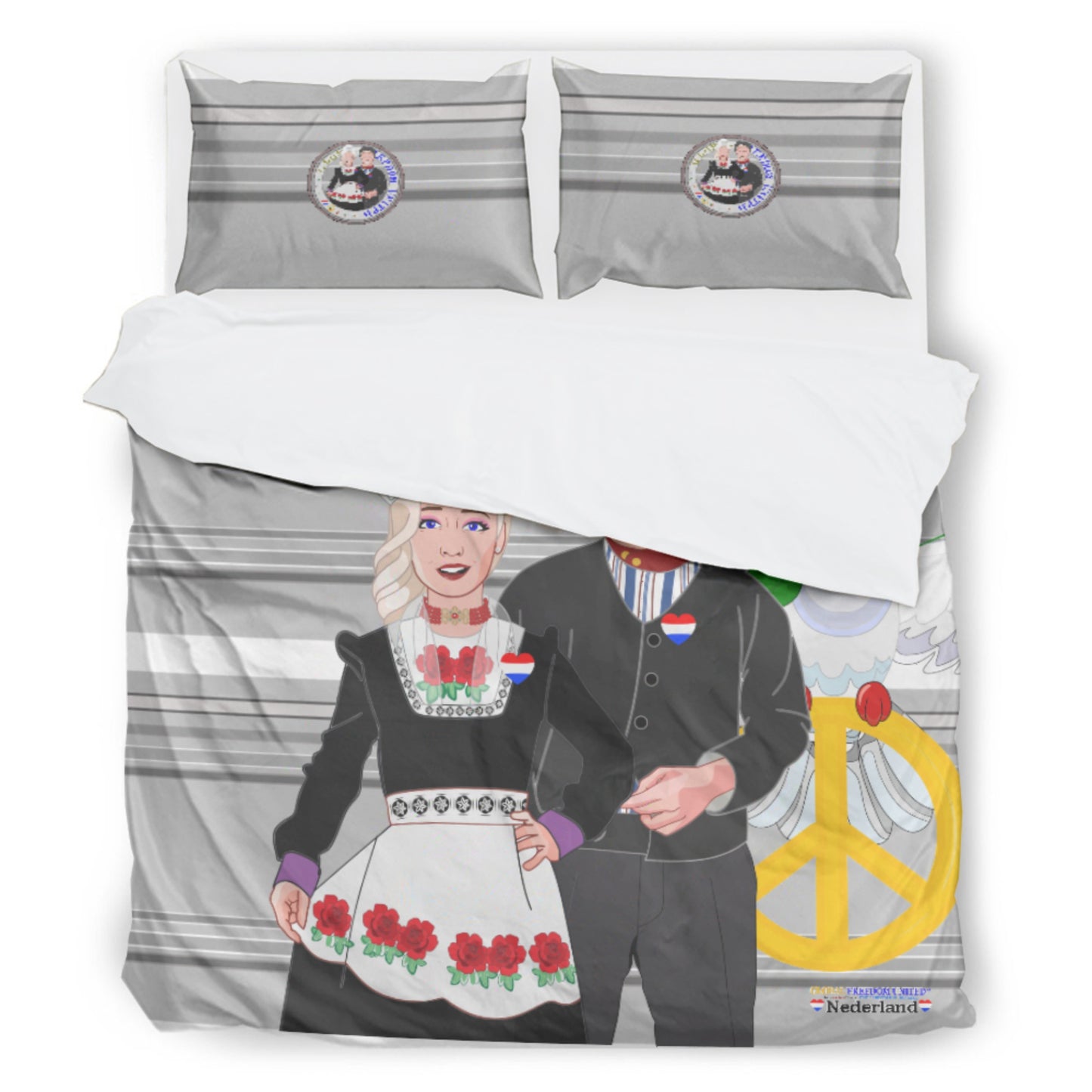 Bed Line GLOBAL FREEDOM UNITED© Couple Nederland Grey
