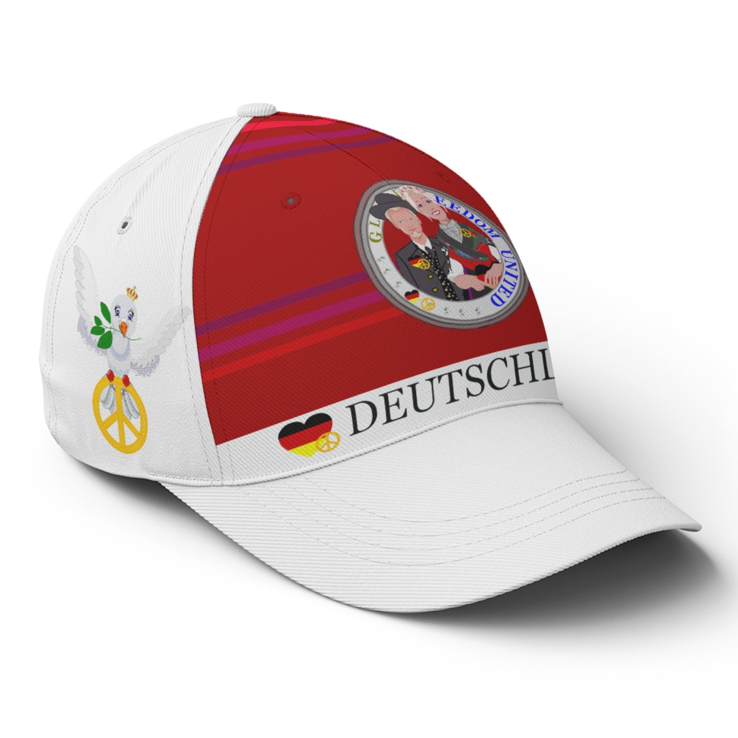 Basketball Cap GLOBAL FREEDOM UNITED© Couple Germany Red