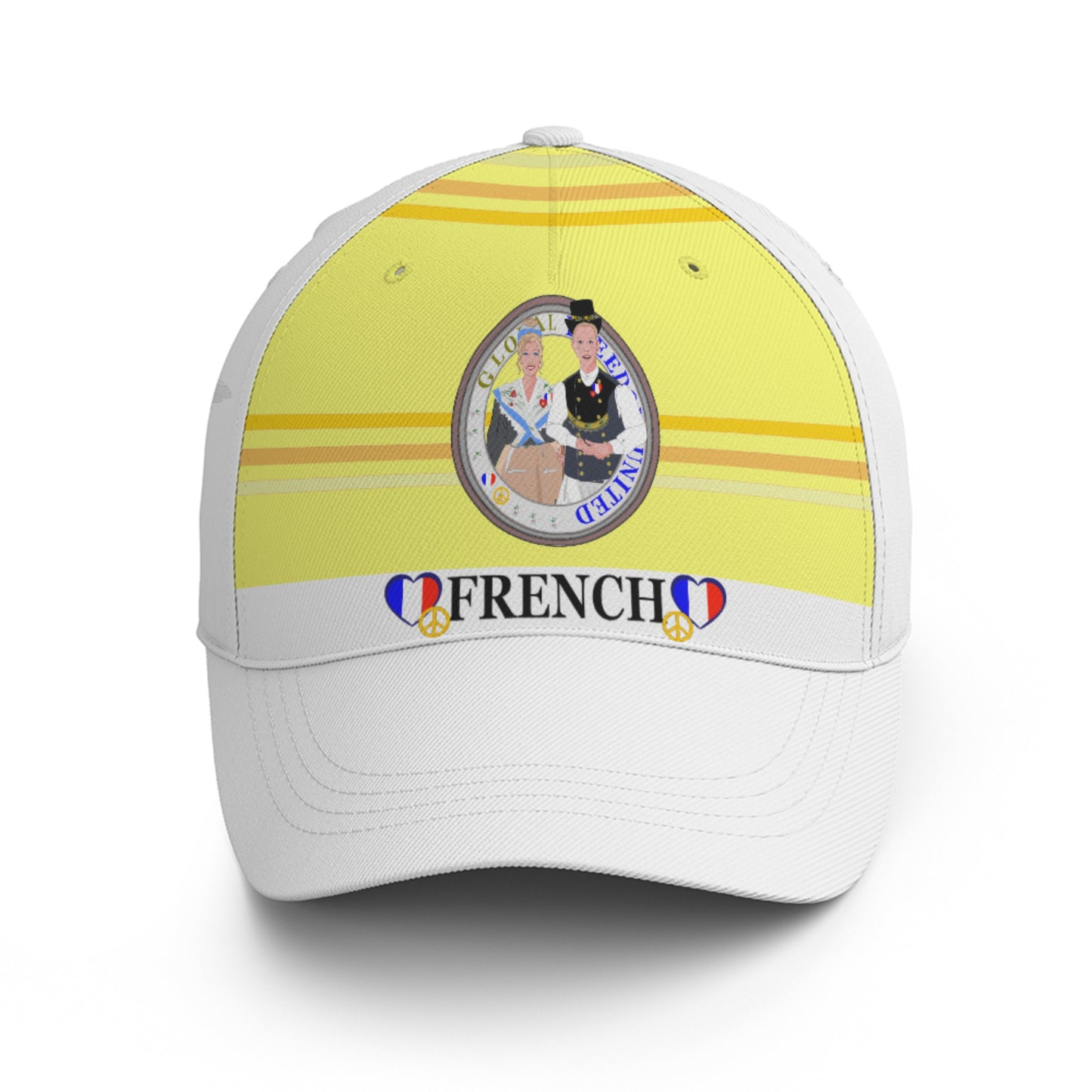 Basketball Cap GLOBAL FREEDOM UNITED© Couple French Yellow