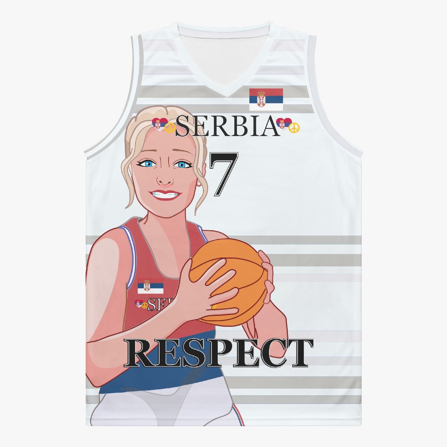 Basketball Jersey GLOBAL FREEDOM UNITED COUPLE EDITION WOMEN SERBIA v2 7