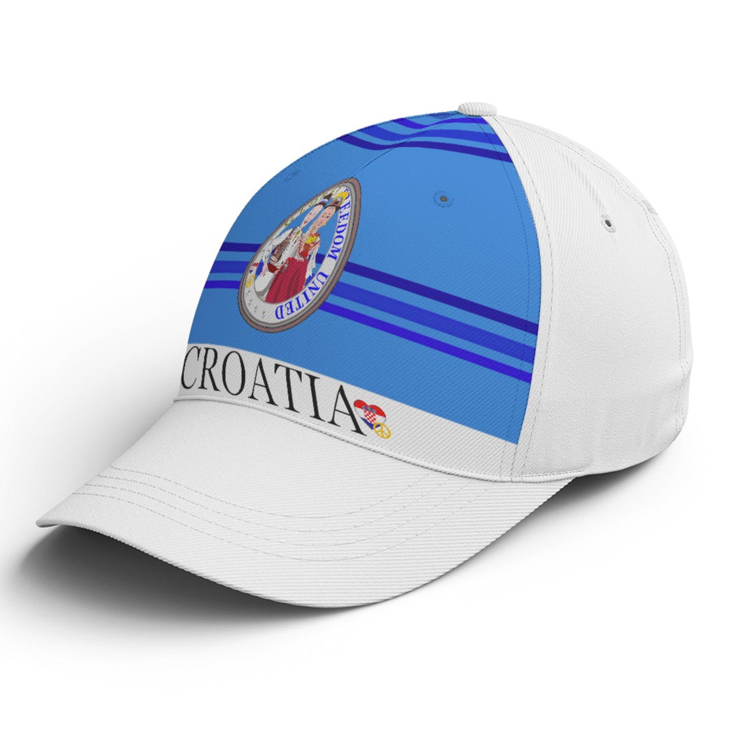 Basketball Cap GLOBAL FREEDOM UNITED© Couple Croatia Deep Blue