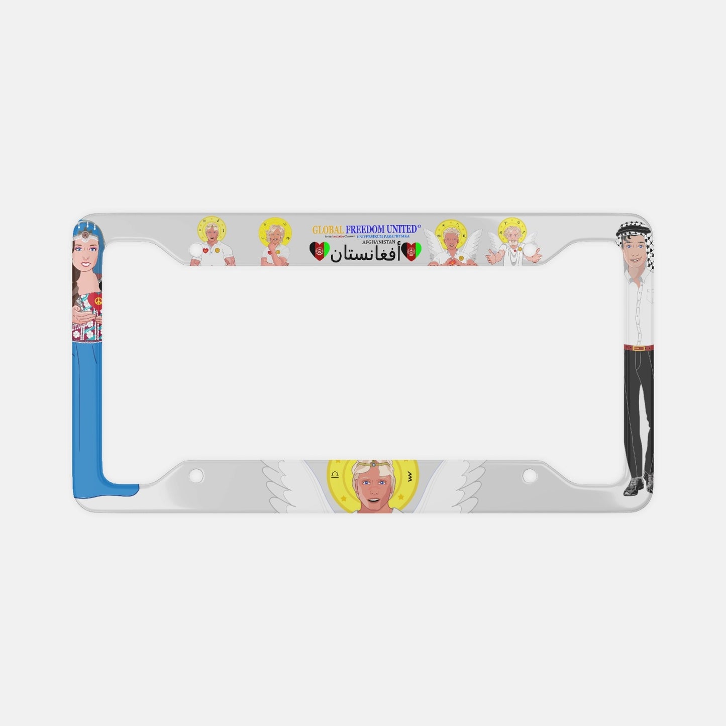GLOBAL FREEDOM UNITED© Couple Afghanistan License Plate Frame