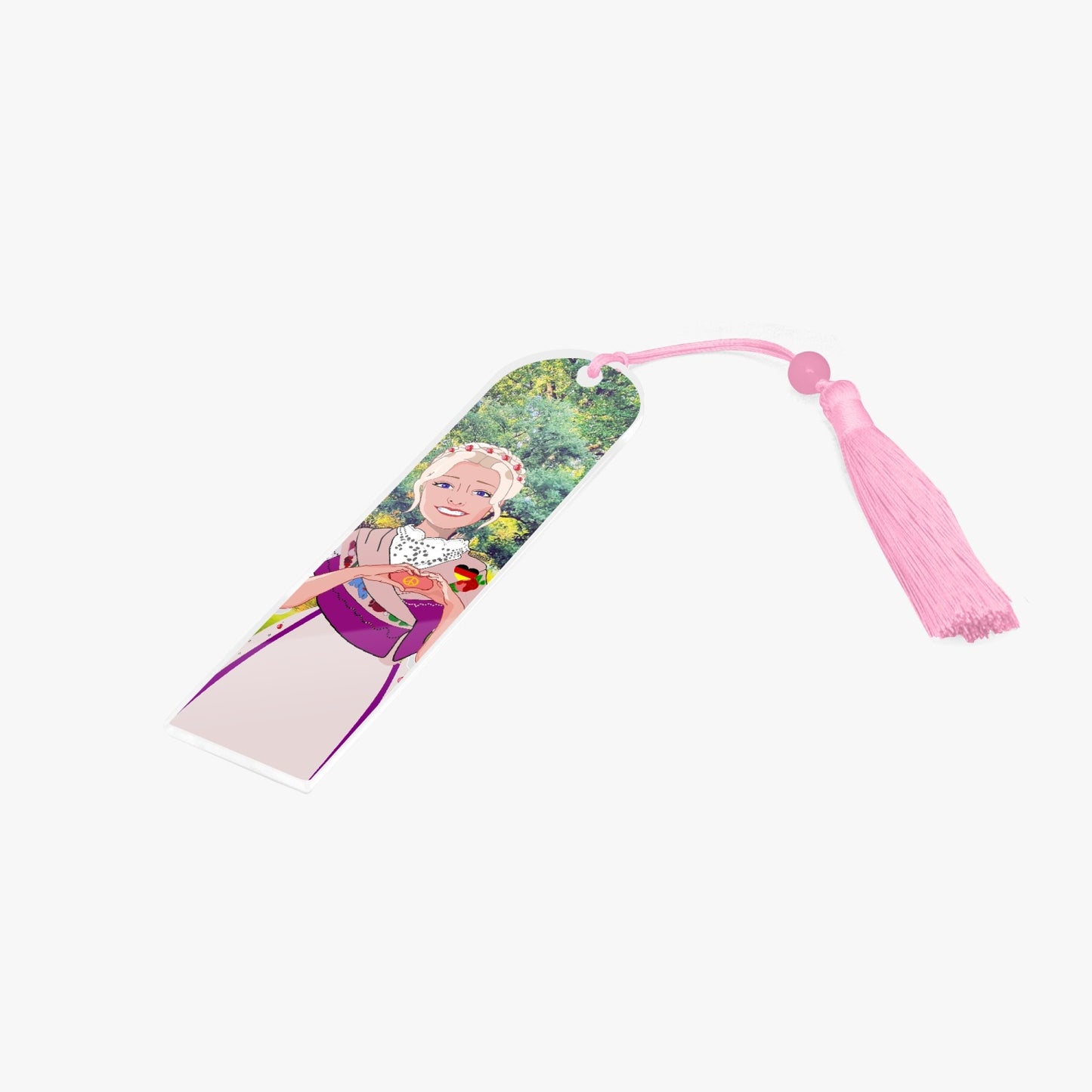 Acrylic Bookmark - Semicircle GLOBAL FREEDOM UNITED© German Girl Pink