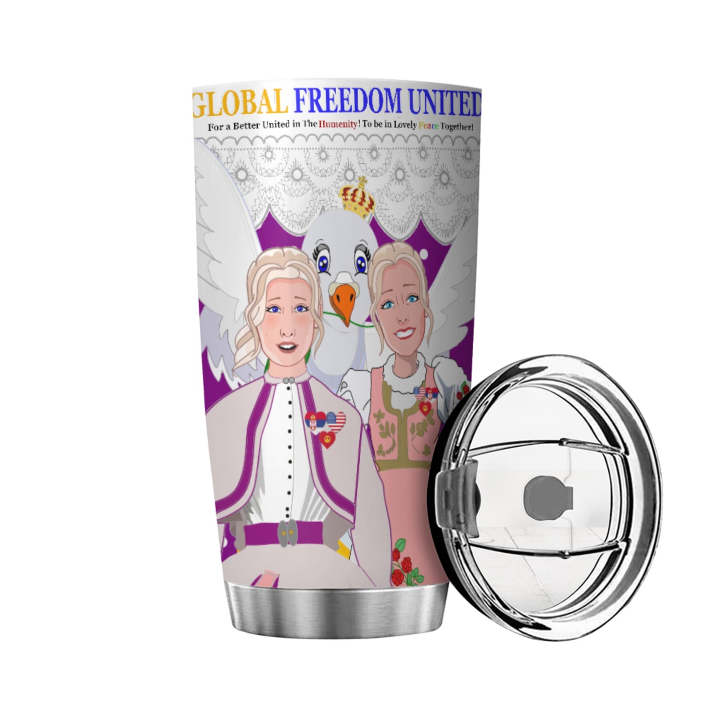 Tumbler 2 GLOBAL FREEDOM UNITED© Women Serbia & USA Lilac1