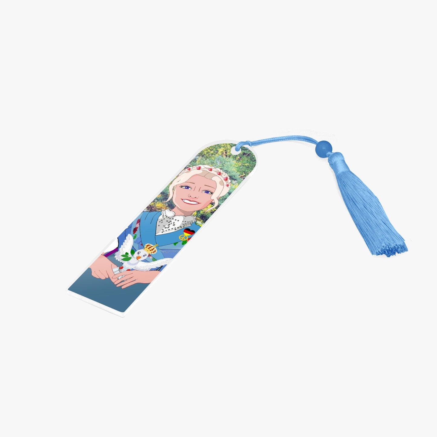 Acrylic Bookmark - Semicircle GLOBAL FREEDOM UNITED© German Girl Light Blue