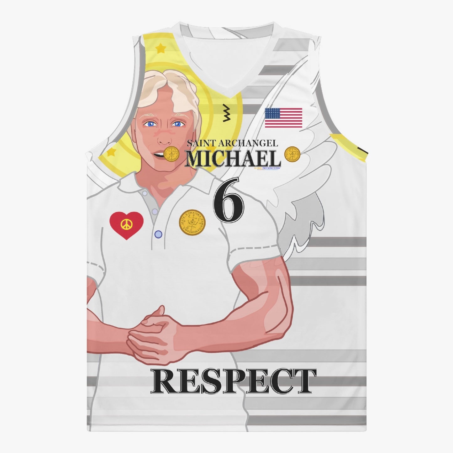 Basketball Jersey GLOBAL FREEDOM UNITED ARCHANGEL MICHAEL USA 6