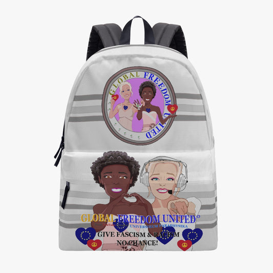 GLOBAL FREEDOM UNITED© Women Anti Fascism & Racism EU GREY All-over-print Canvas Backpack