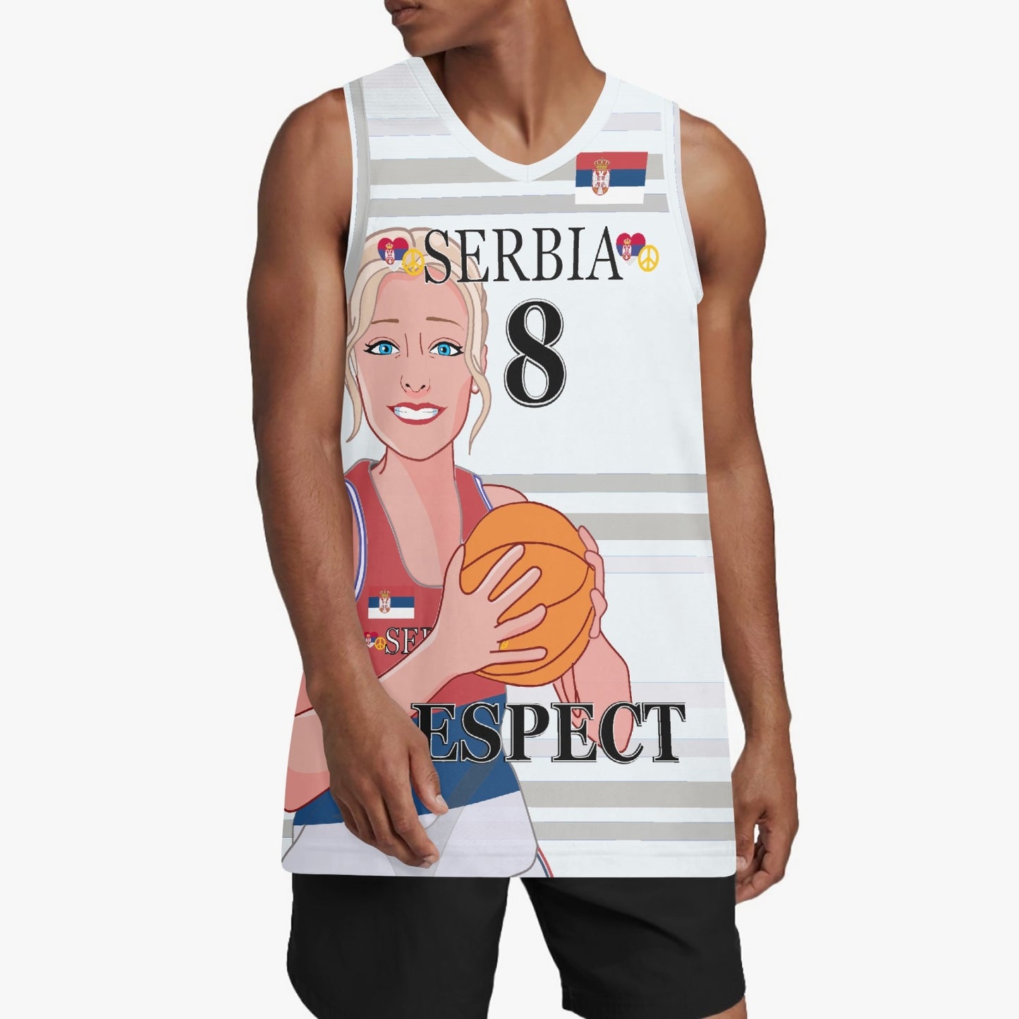 Basketball Jersey GLOBAL FREEDOM UNITED COUPLE EDITION WOMEN SERBIA v2 8
