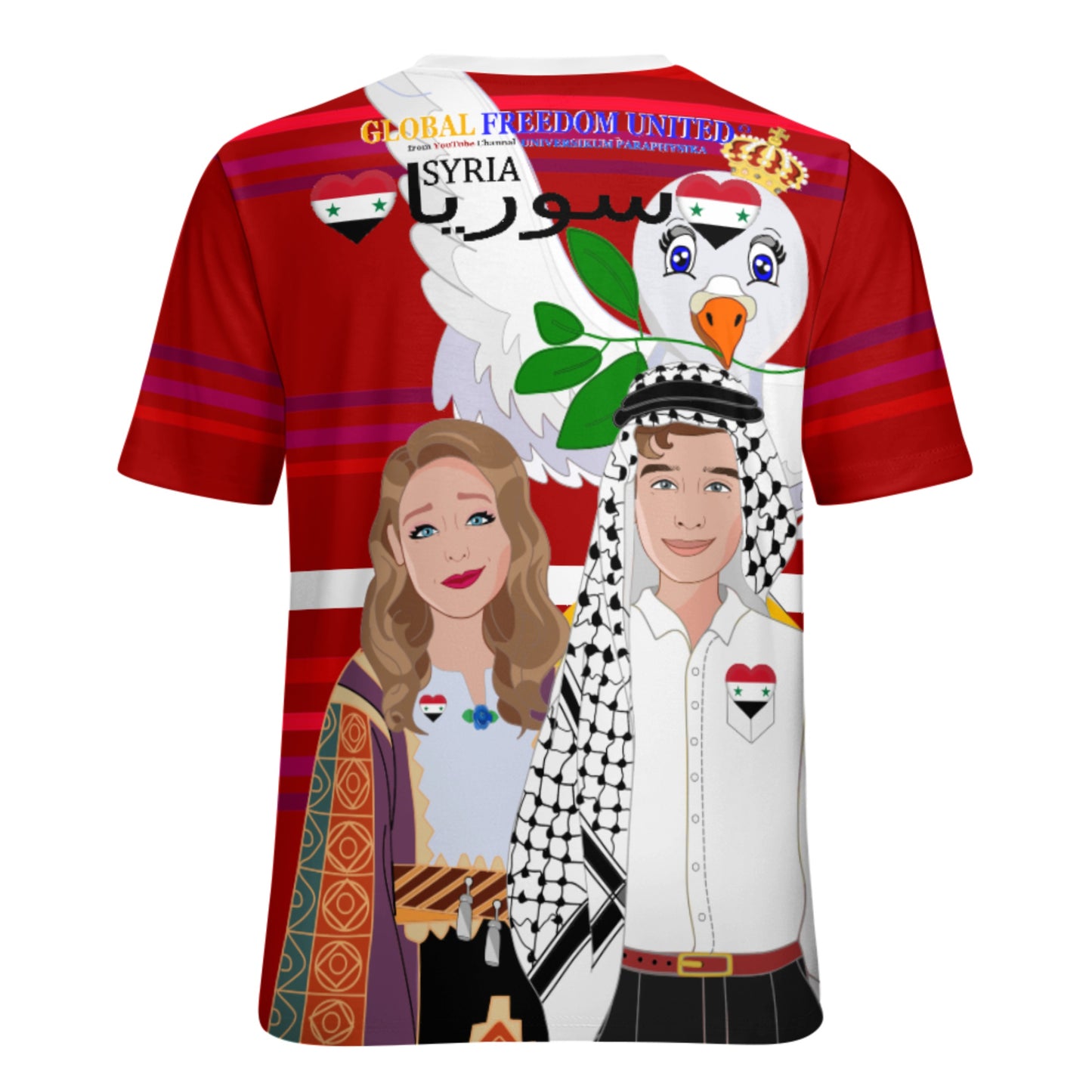 Women´s T-shirt  GLOBAL FREEDOM UNITED© Couple Syria Red