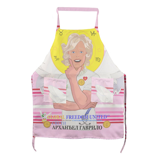 Apron GLOBAL FREEDOM UNITED© Archangel Gabriel Serbia Pink1