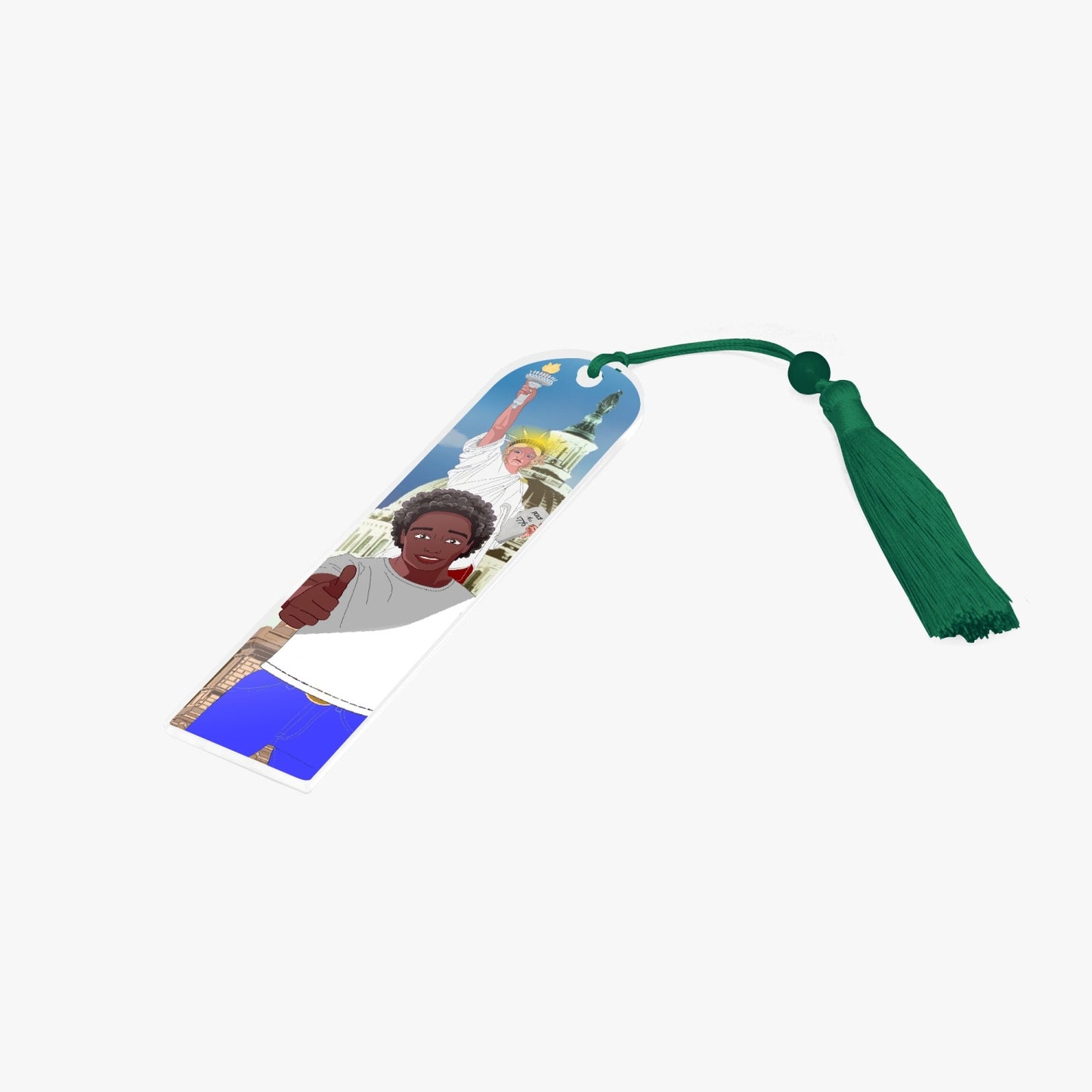 Acrylic Bookmark - Semicircle  GLOBAL FREEDOM UNITED© USA BOY V1