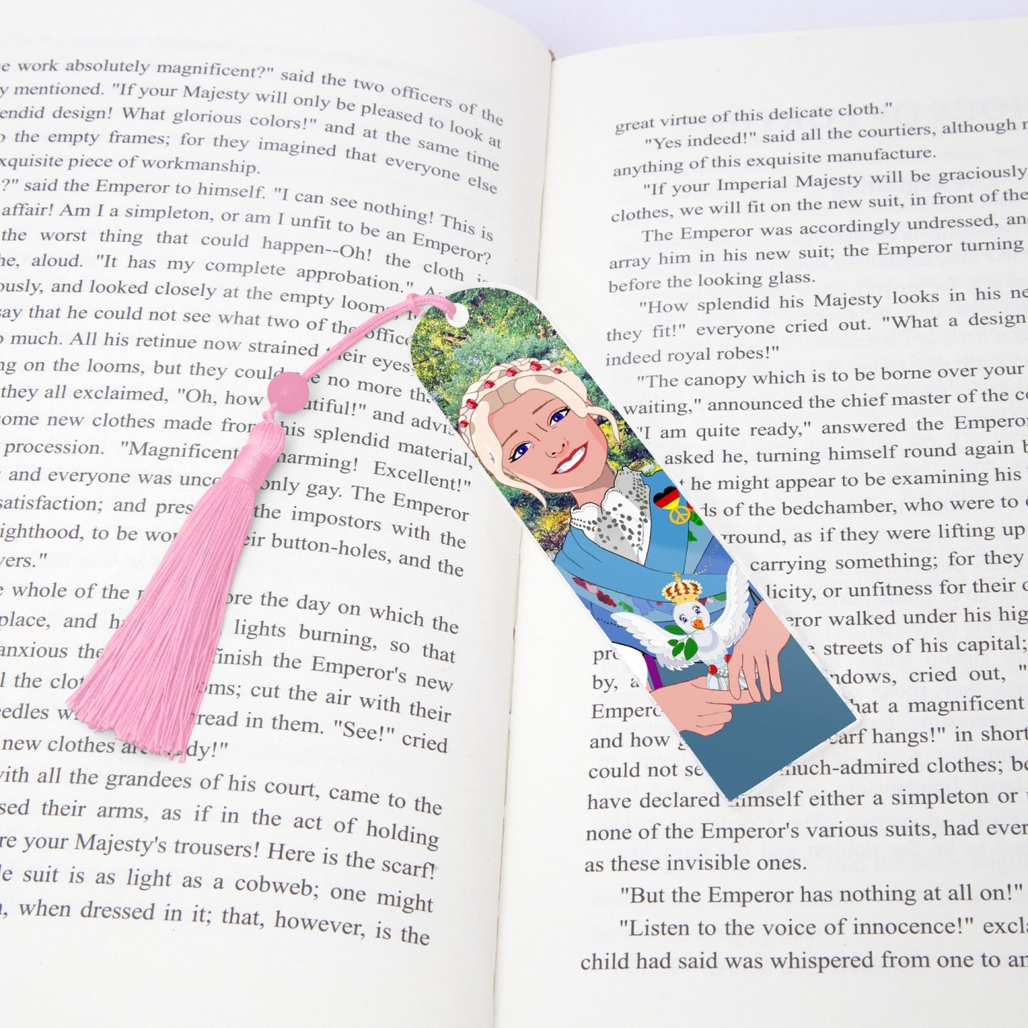 Acrylic Bookmark - Semicircle GLOBAL FREEDOM UNITED© German Girl Light Blue
