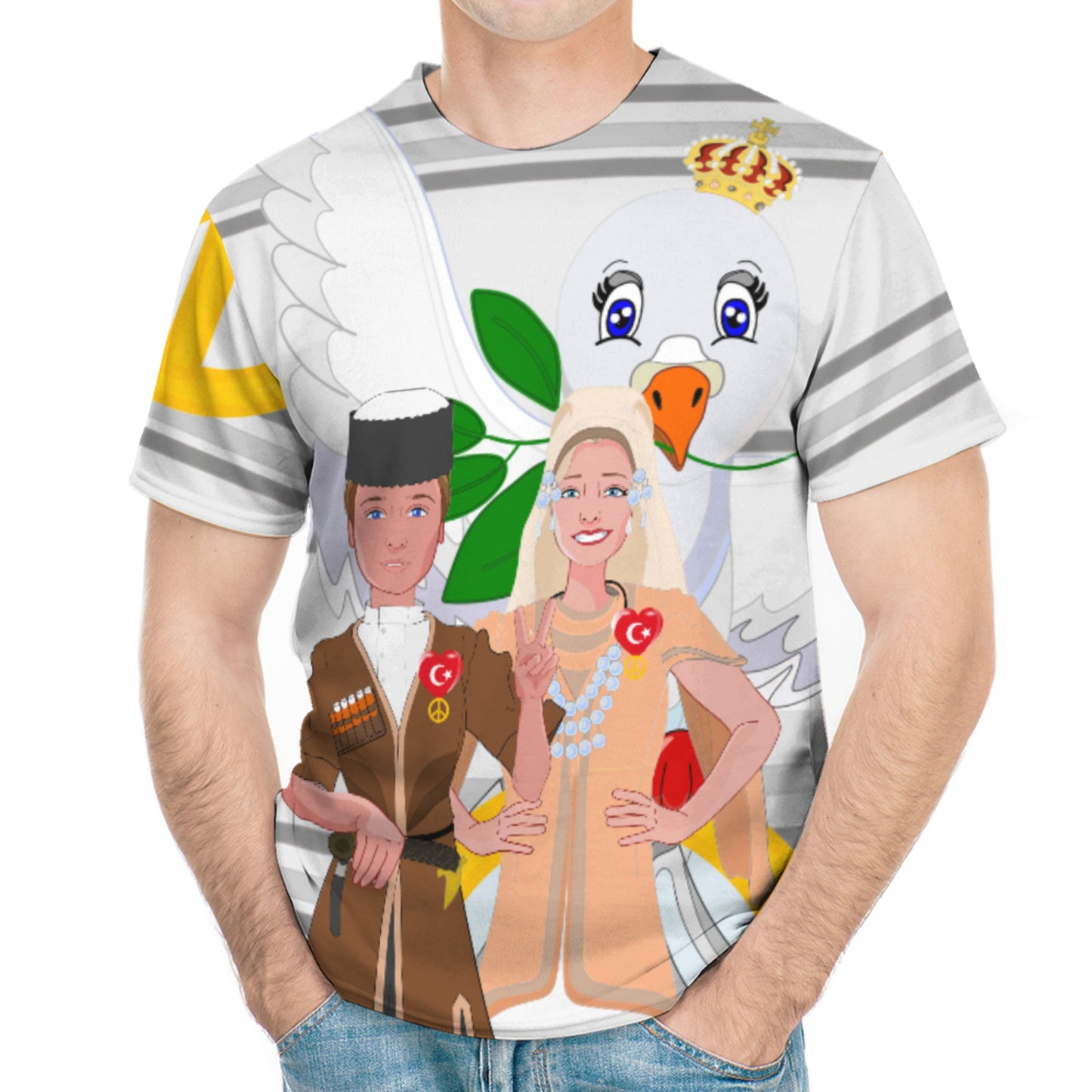 Men´s T-shirt GLOBAL FREEDOM UNITED© Couple Turkey Grey