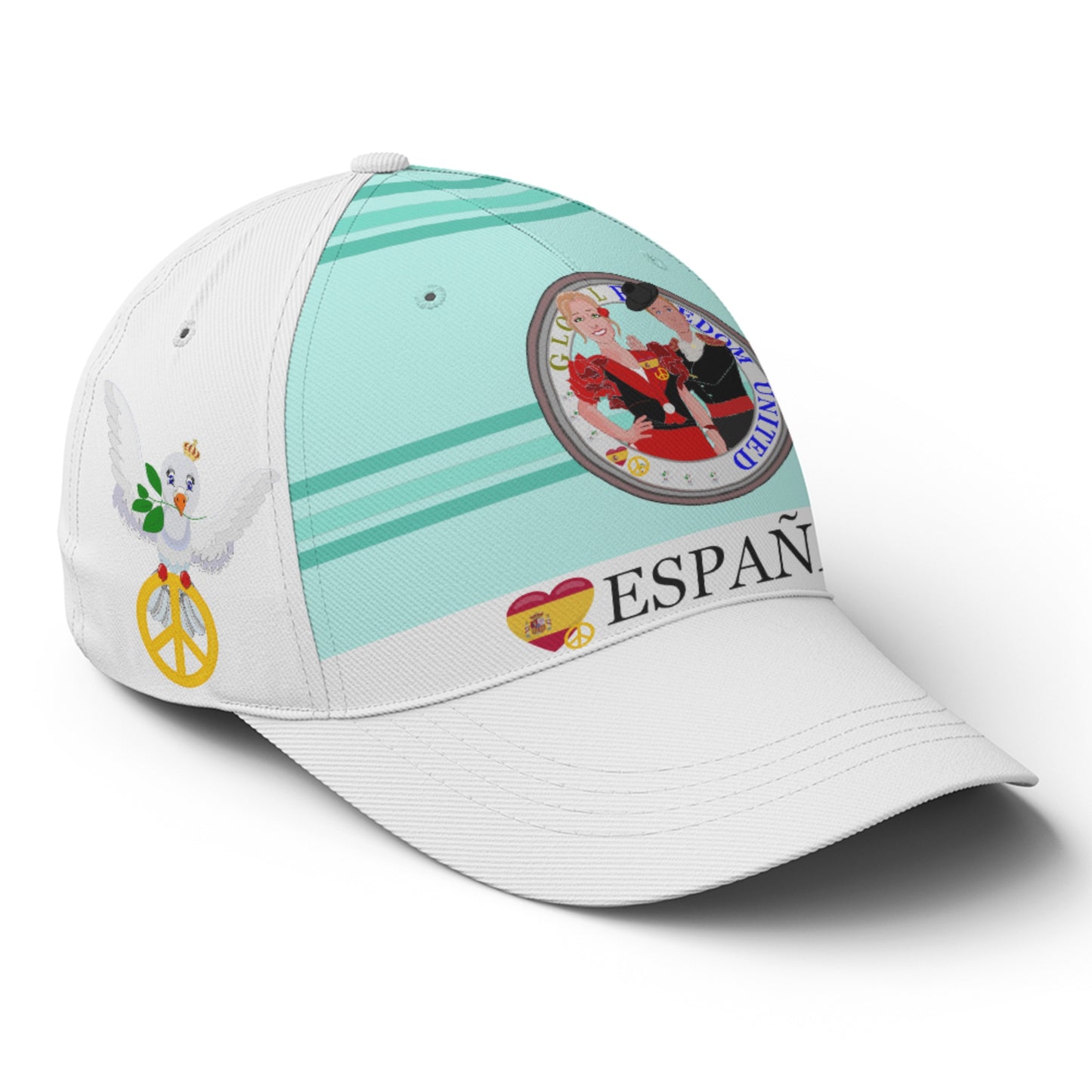 Basketball Cap GLOBAL FREEDOM UNITED© Couple Spain Green