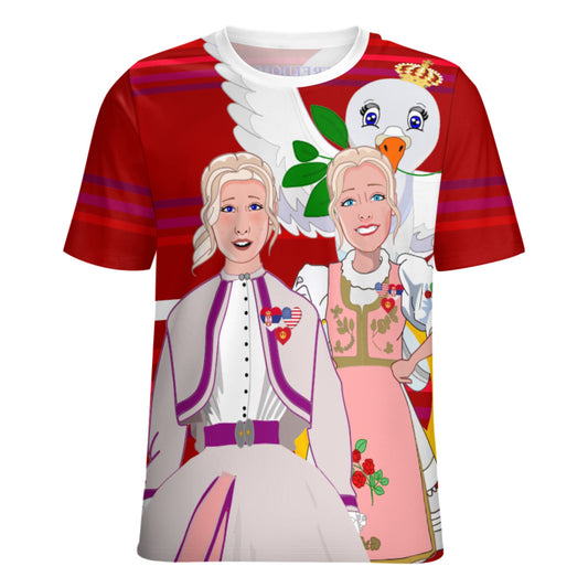 Women´s T-shirt 3 GLOBAL FREEDOM UNITED© Women Serbia & USA Red