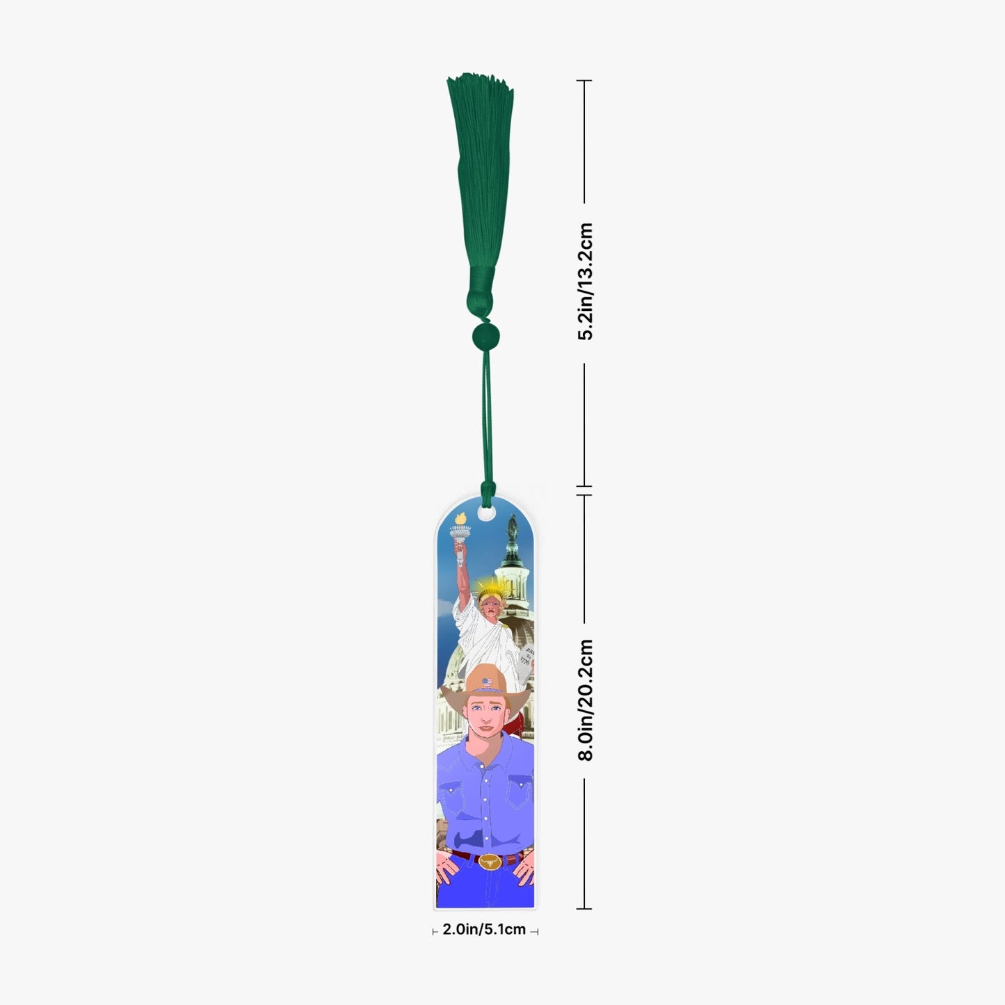 Acrylic Bookmark - Semicircle GLOBAL FREEDOM UNITED© USA BOY V2