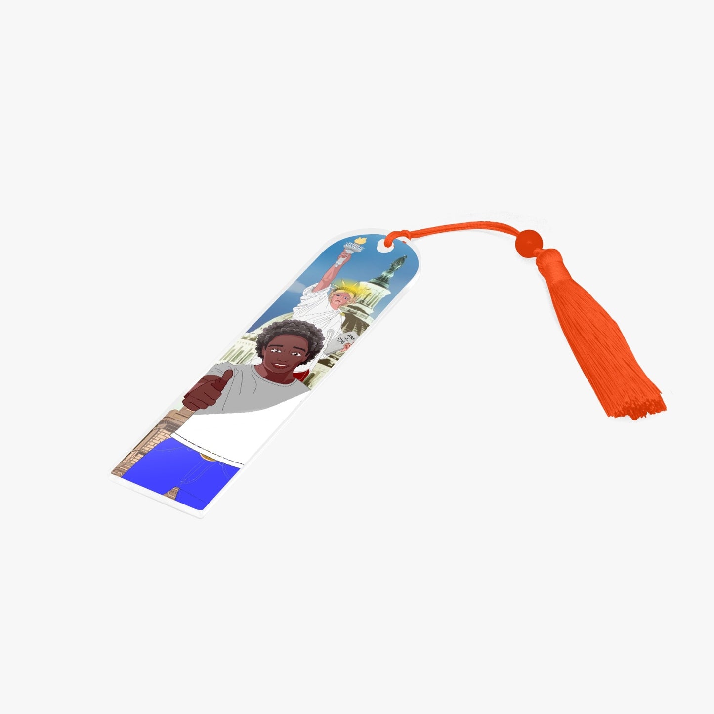 Acrylic Bookmark - Semicircle  GLOBAL FREEDOM UNITED© USA BOY V1