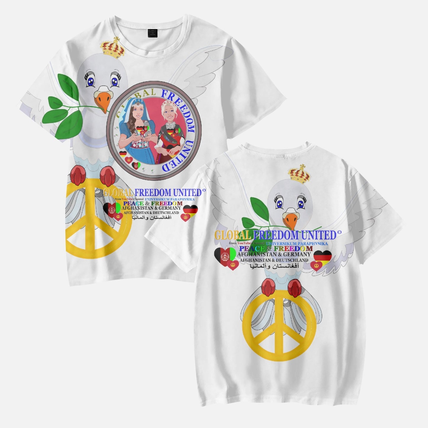 Short T-Shirts for Girls GLOBAL FREEDOM UNITED AFGHANISTAN & GERMANY V2 1