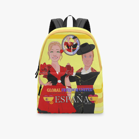 GLOBAL FREEDOM UNITED© Couplen Spain Yellow - All-over-print Canvas Backpack