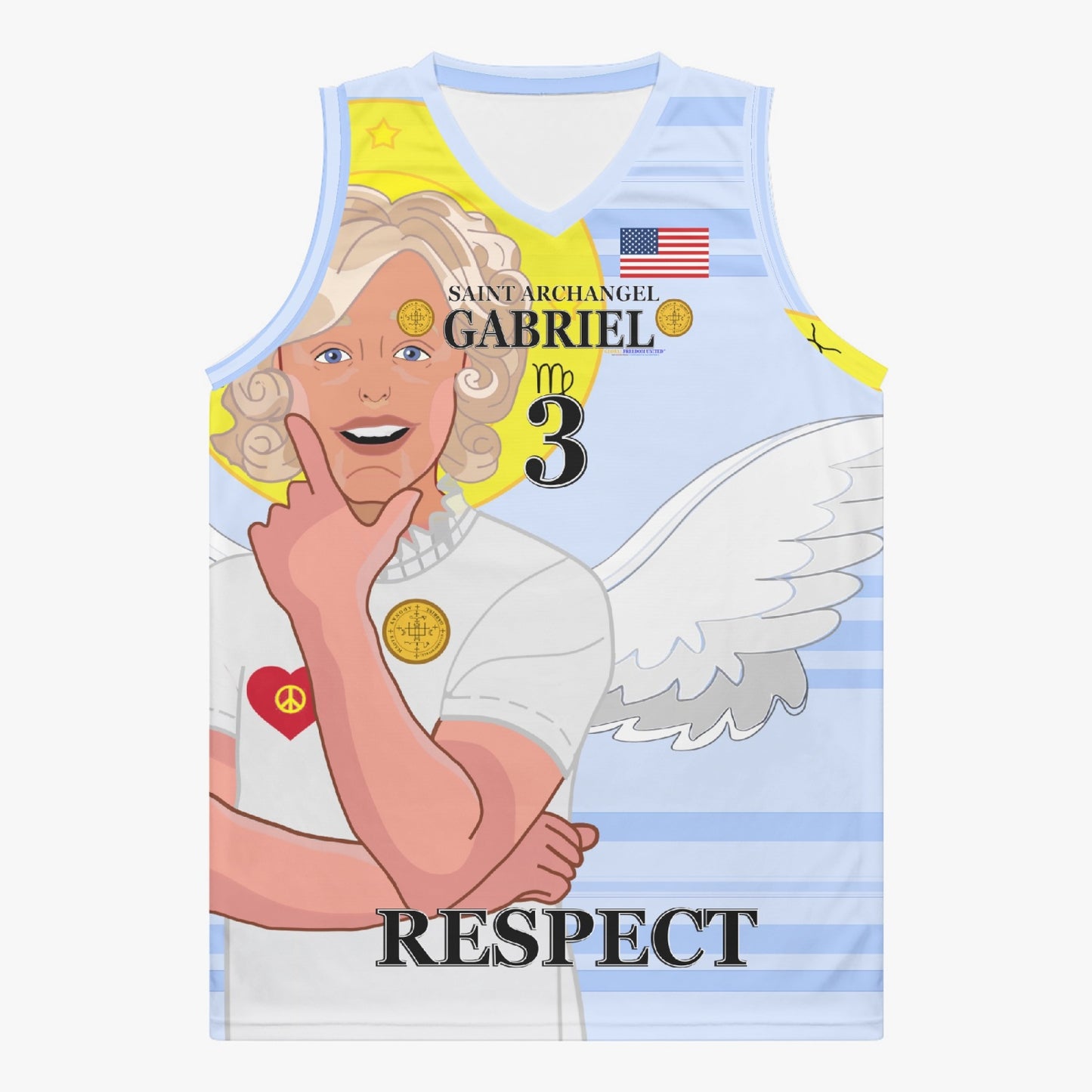 Basketball Jersey GLOBAL FREEDOM UNITED ARCHANGEL GABRIEL USA 3