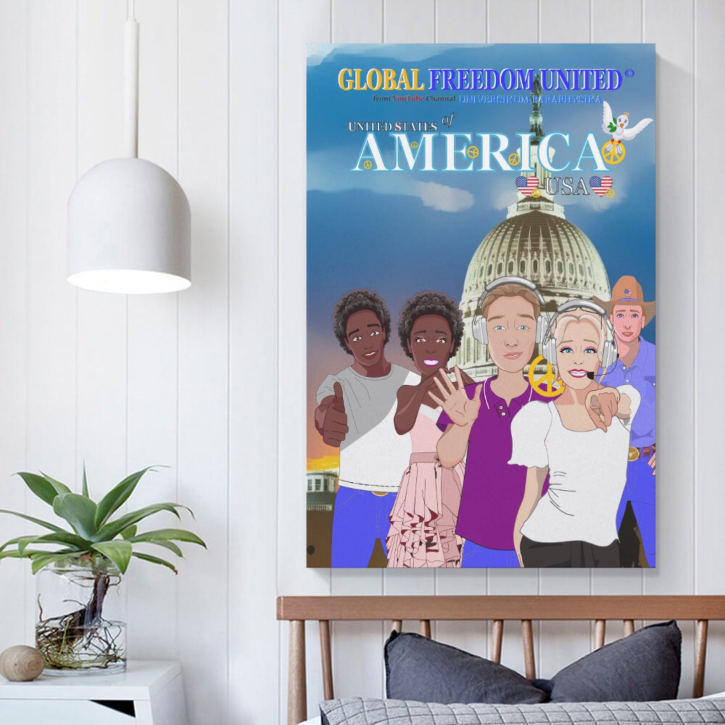 Poster GLOBAL FREEDOM UNITED© United States Of America