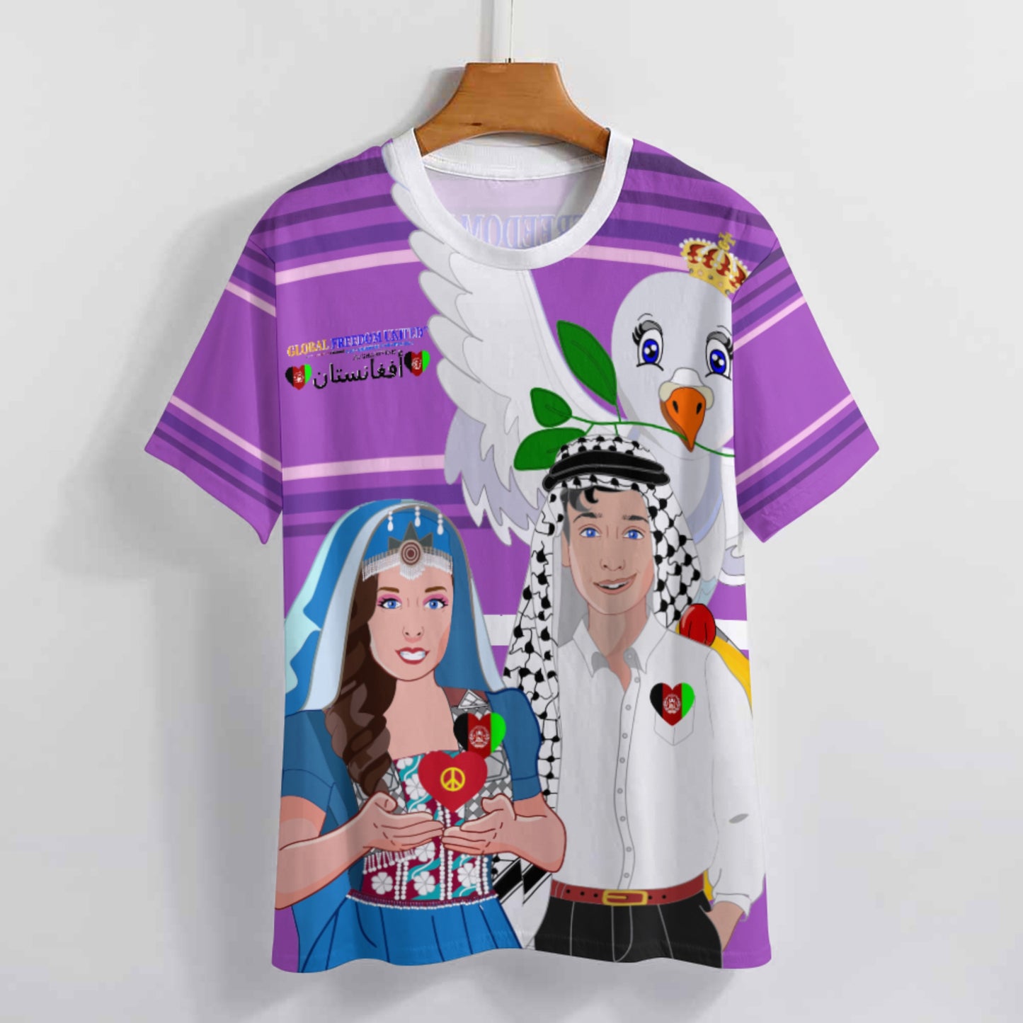 Women´s T-shirt 2 GLOBAL FREEDOM UNITED© Couple Afghanistan Lilac