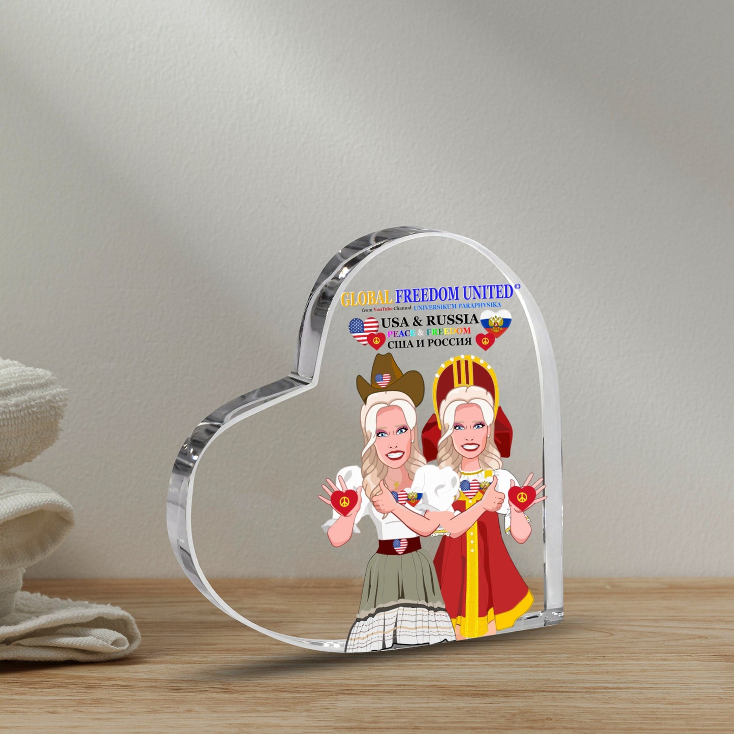 Acryl Heart GLOBAL FREEDOM UNITED© Men Russia & USA