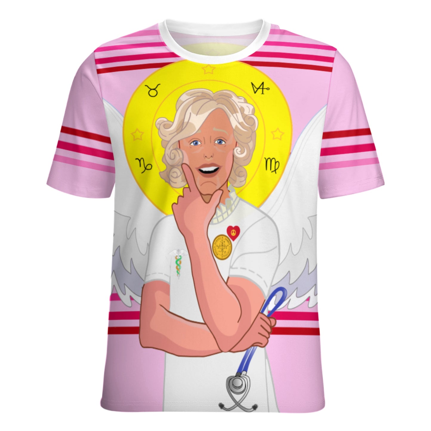 Women´s T-shirt 2 GLOBAL FREEDOM UNITED© Archangel Gabriel Croatia Pink1