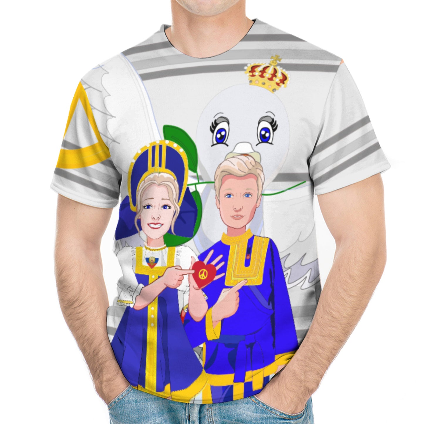 Men´s T-shirt GLOBAL FREEDOM UNITED© Couple Russia Grey