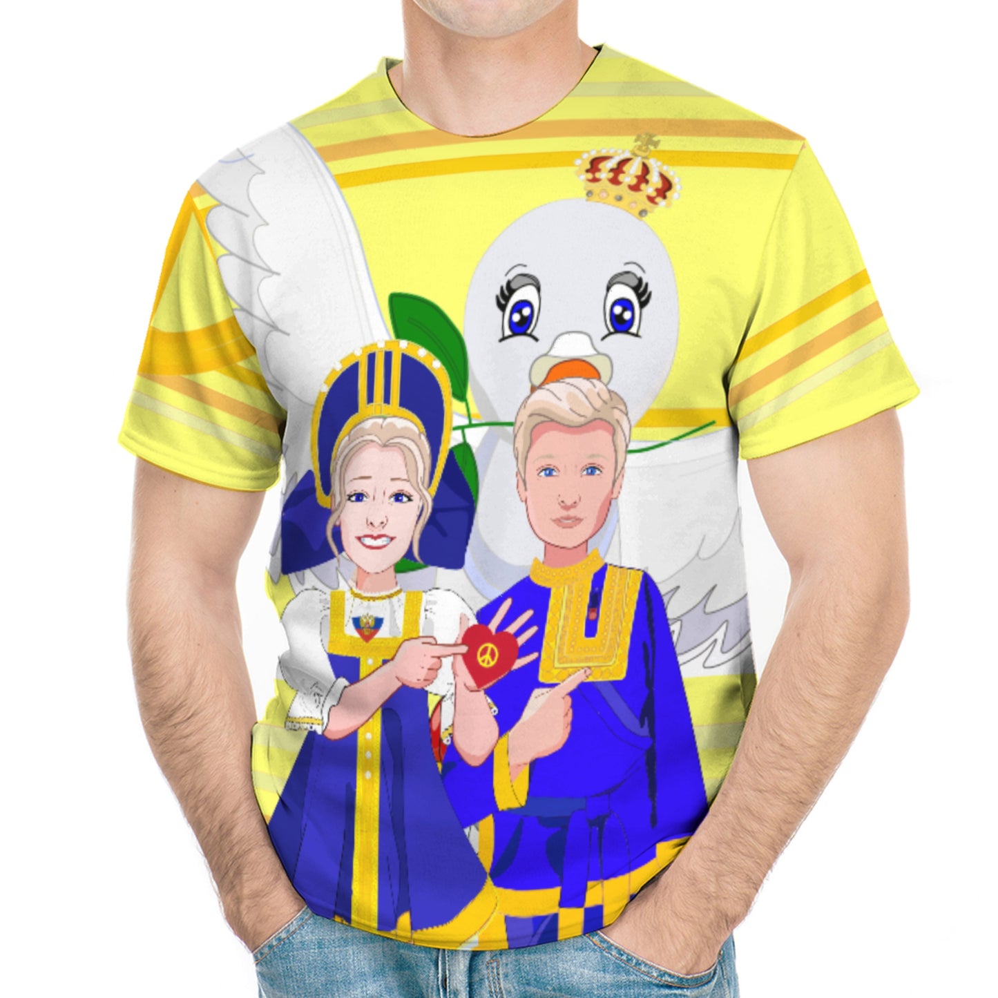 Men´s T-shirt GLOBAL FREEDOM UNITED© Couple Russia Yellow