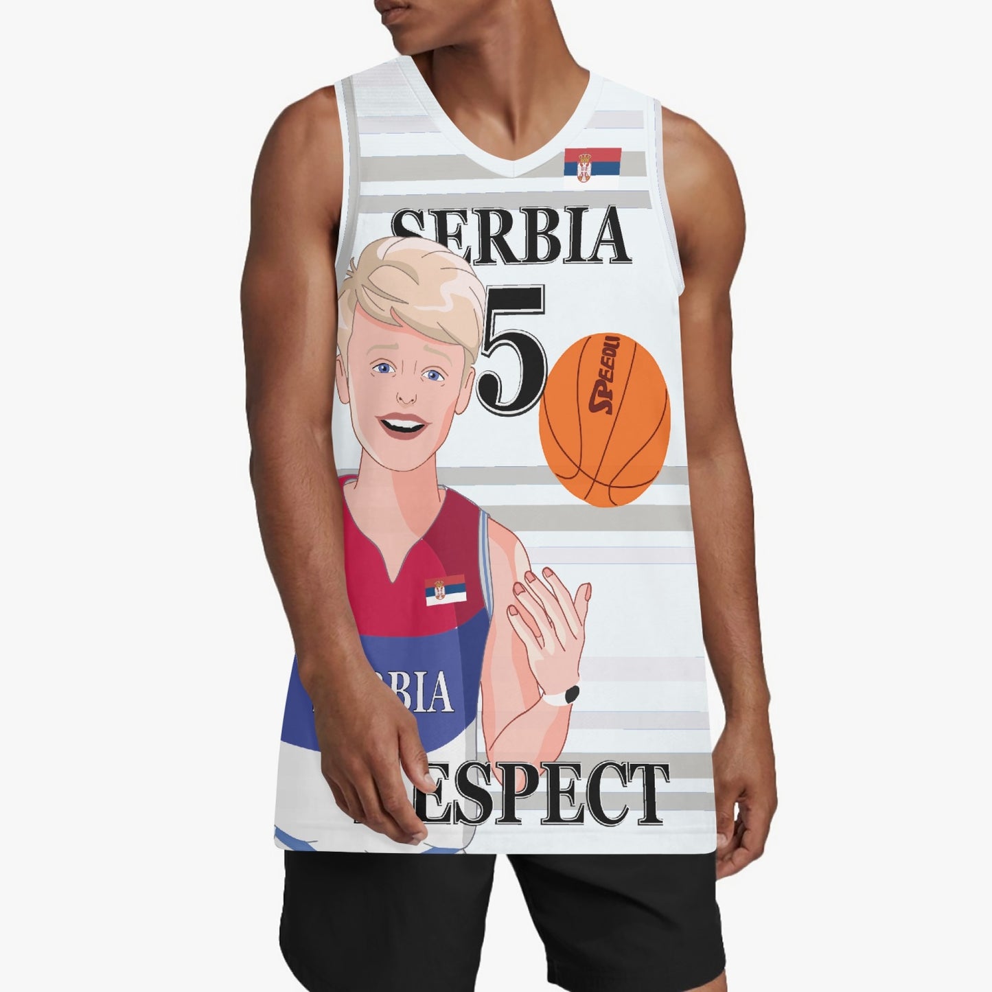Basketball Jersey GLOBAL FREEDOM UNITED COUPLE EDITION SERBIA MEN V2 5
