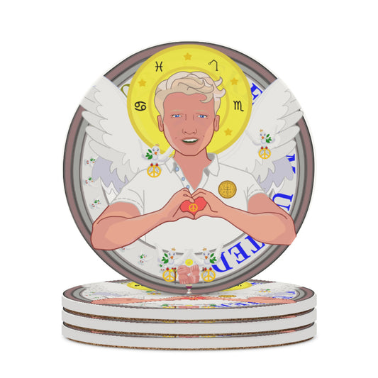 Ceramic Coasters GLOBAL FREEDOM UNITED© Archangel Rafael